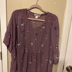 A New Day Purple Floral Blouse